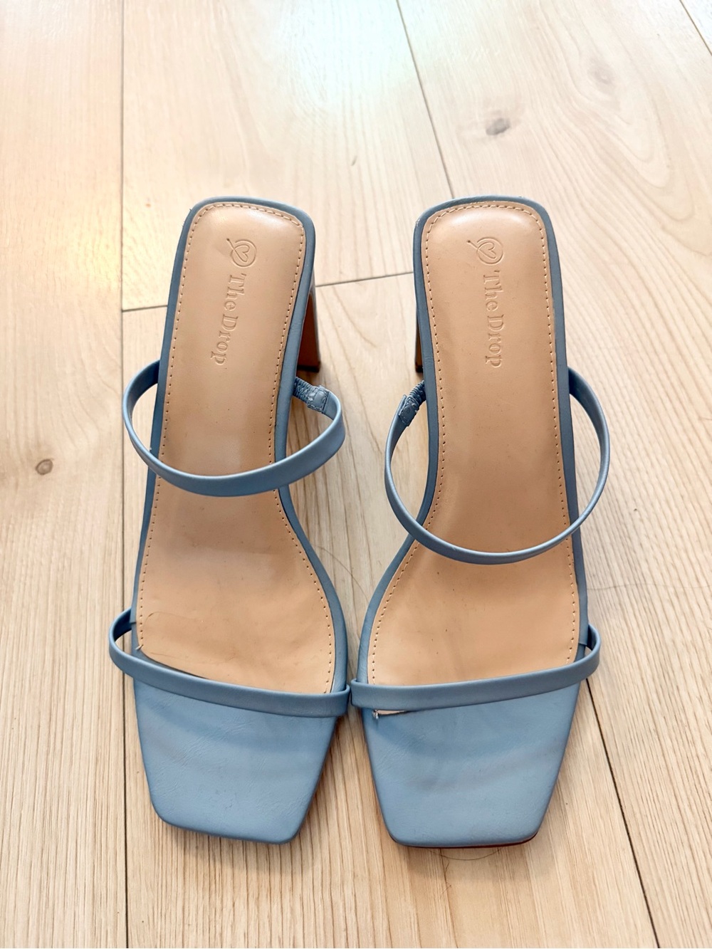Blue strappy the drop sandal heels